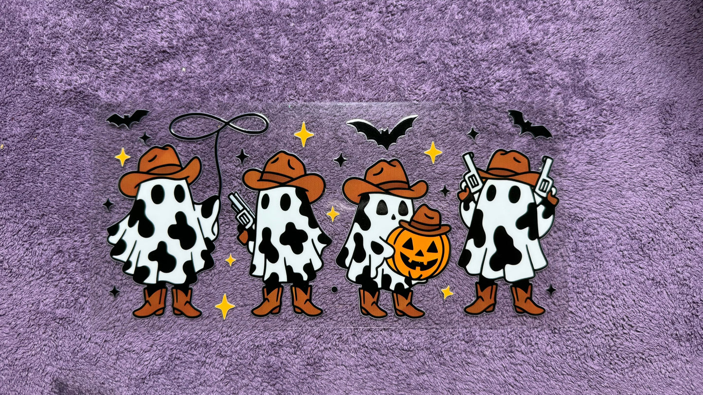 Halloween: yeehaw ghosts, pumpkin, bats