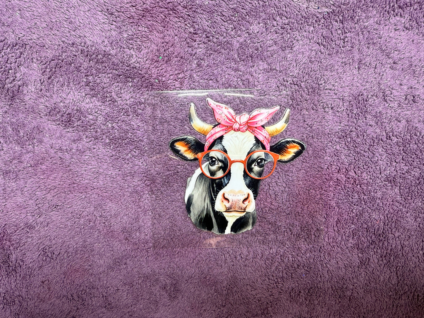 Pink bow and glasses cow