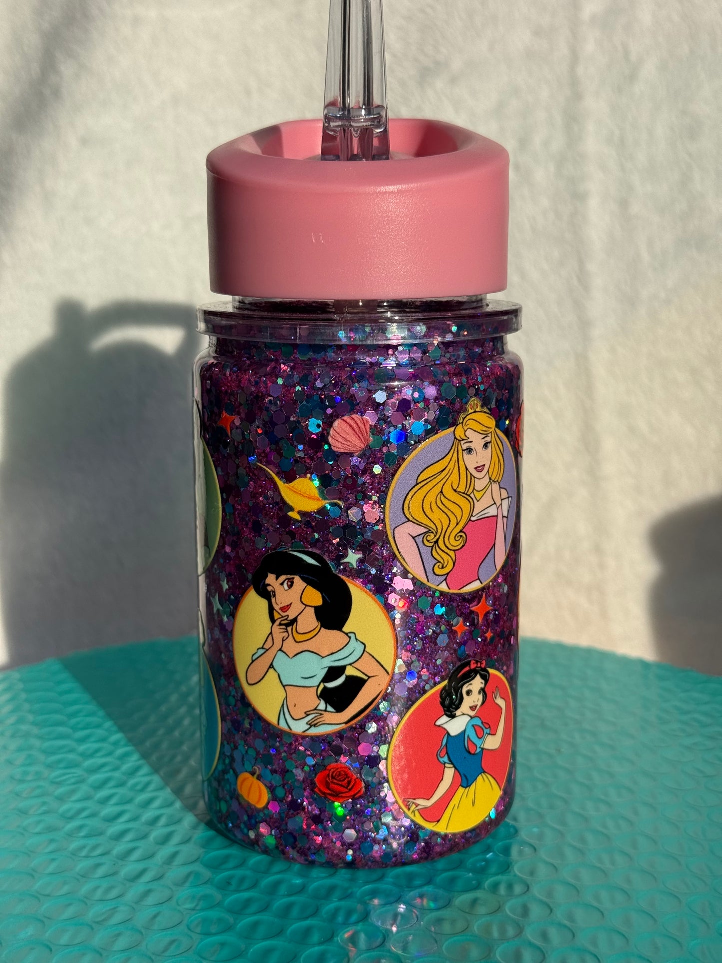 READY TO SHIP - 10oz acrylic snowglobe cup - princess