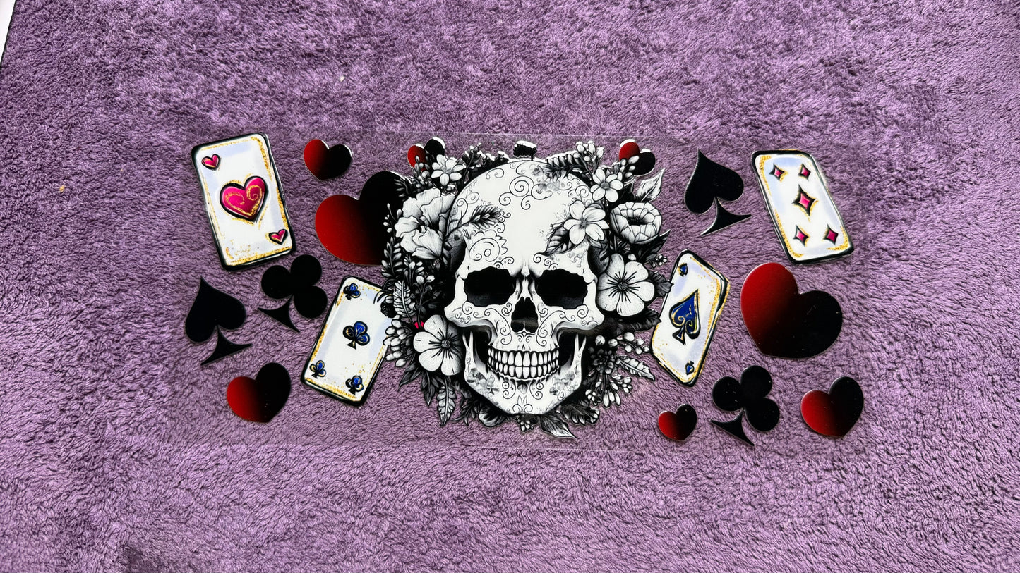 Playing card flower skull