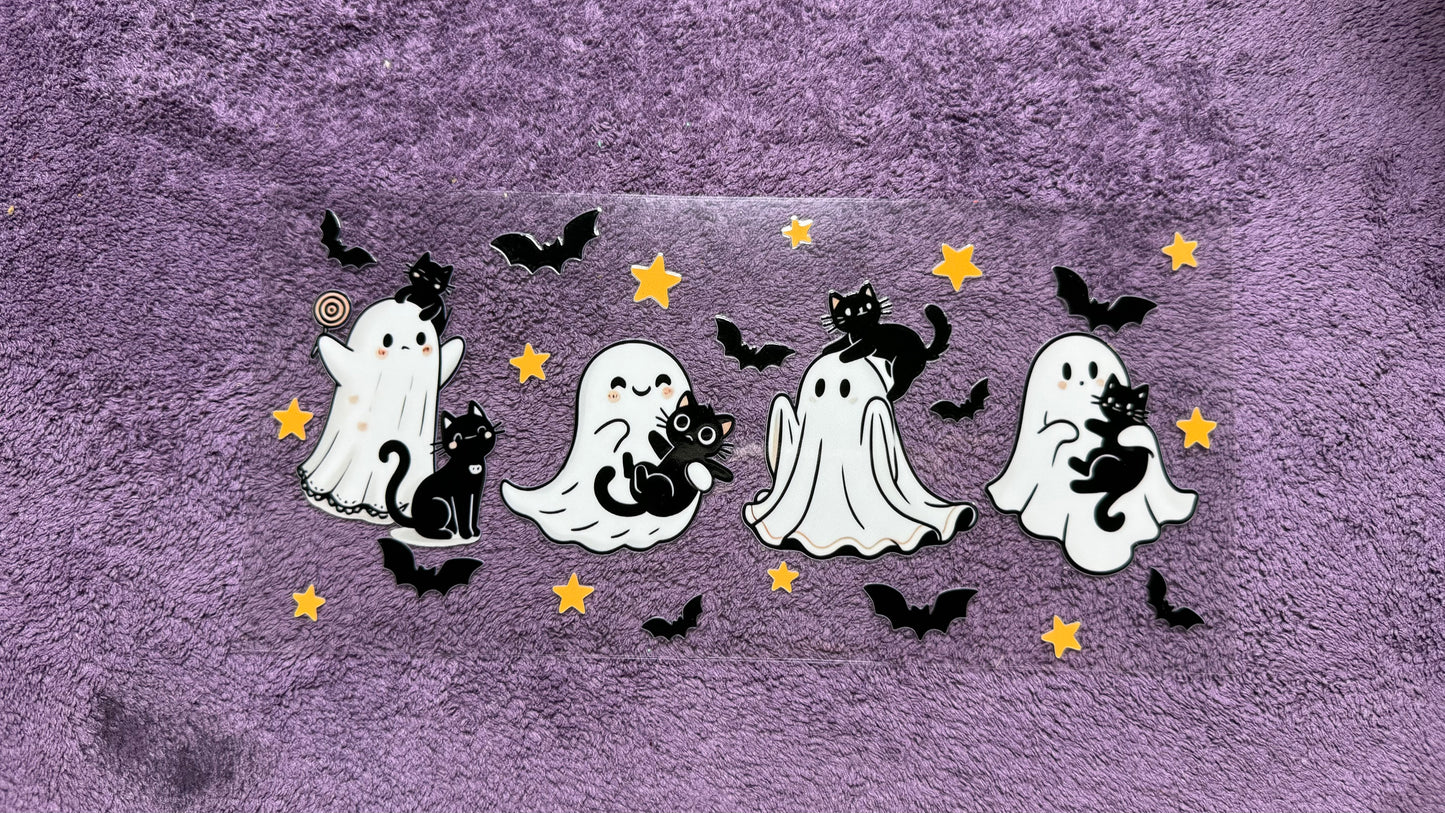 Halloween: crazy cat ghosts, bats