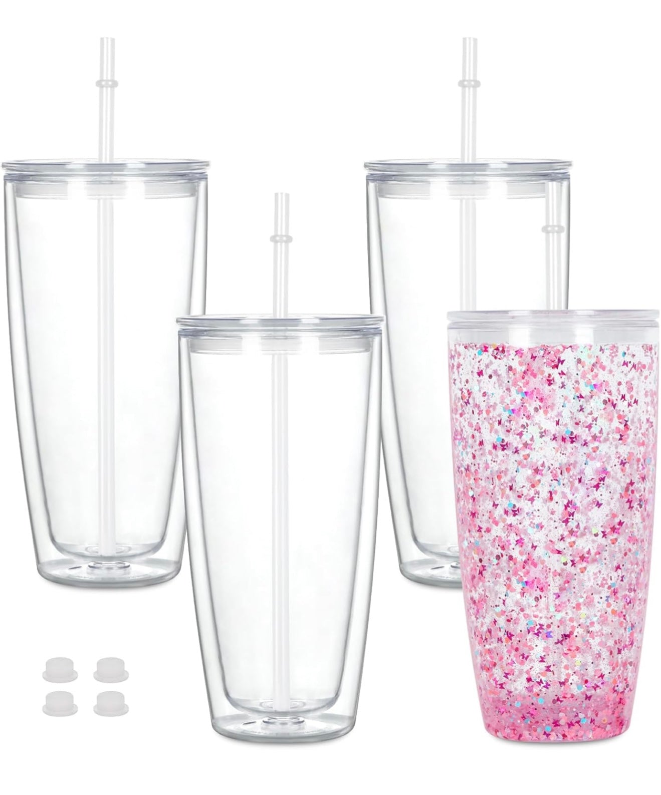 24 oz acrylic snow globe tumbler
