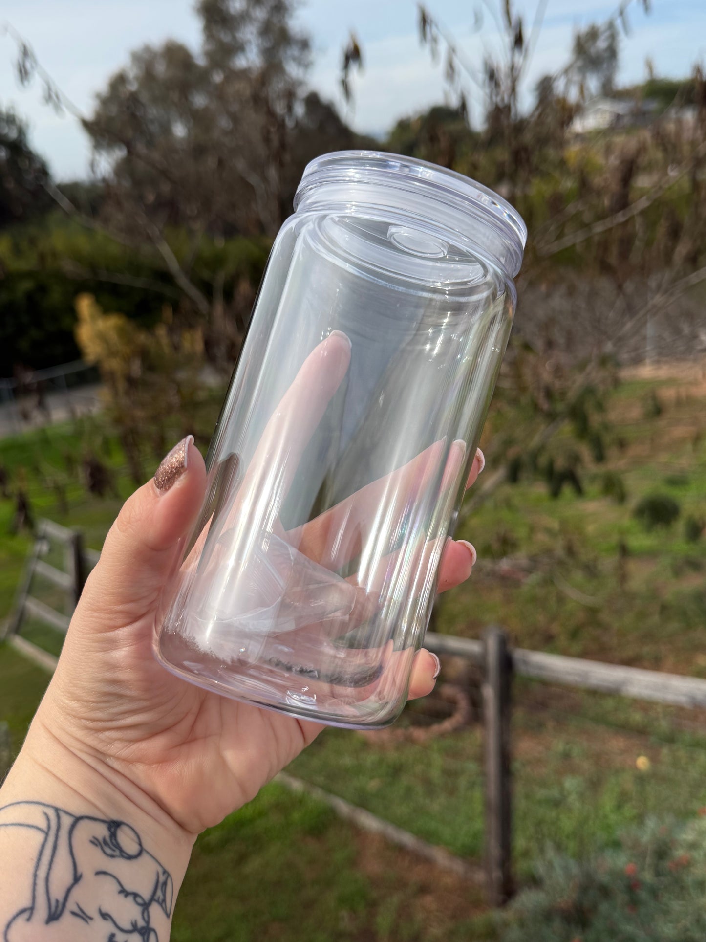 20 oz acrylic snow globe tumbler