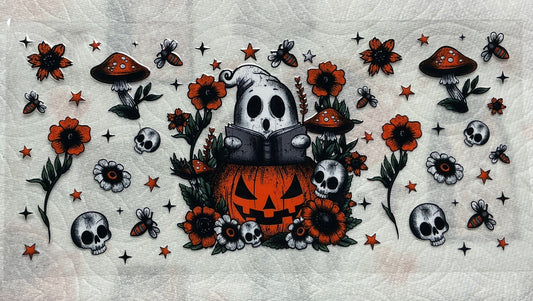 Fall Halloween aesthetic ghost  reading