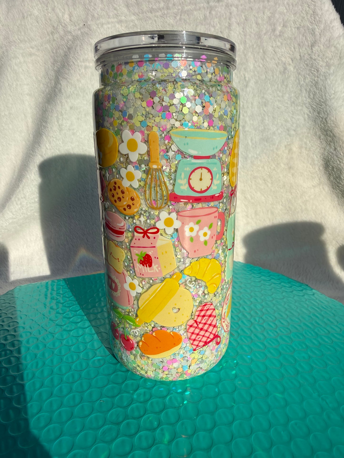 READY TO SHIP - 20oz acrylic snowglobe cup - bakery lover