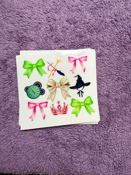 Broom-hat-bows-crown-clock