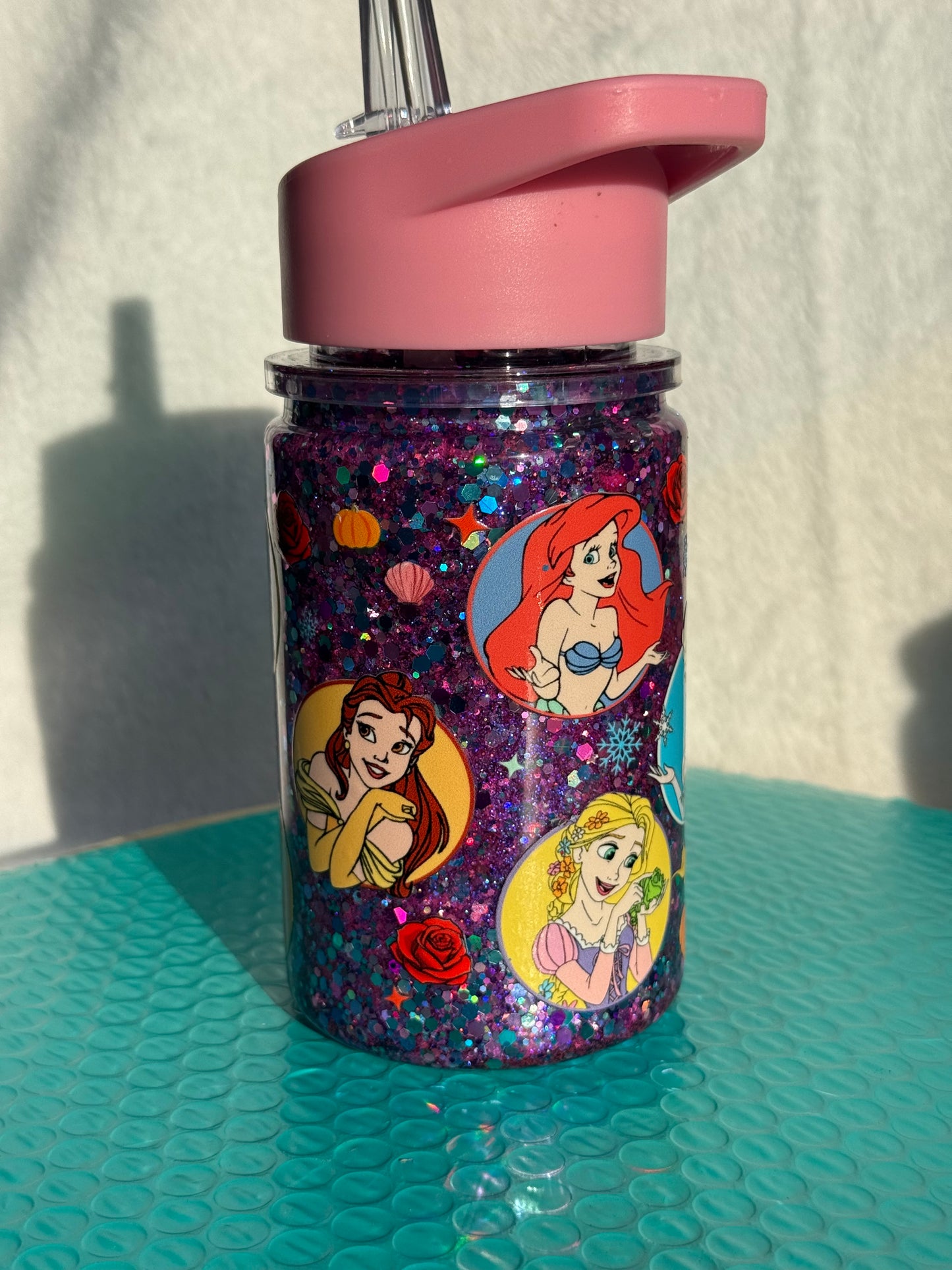 READY TO SHIP - 10oz acrylic snowglobe cup - princess