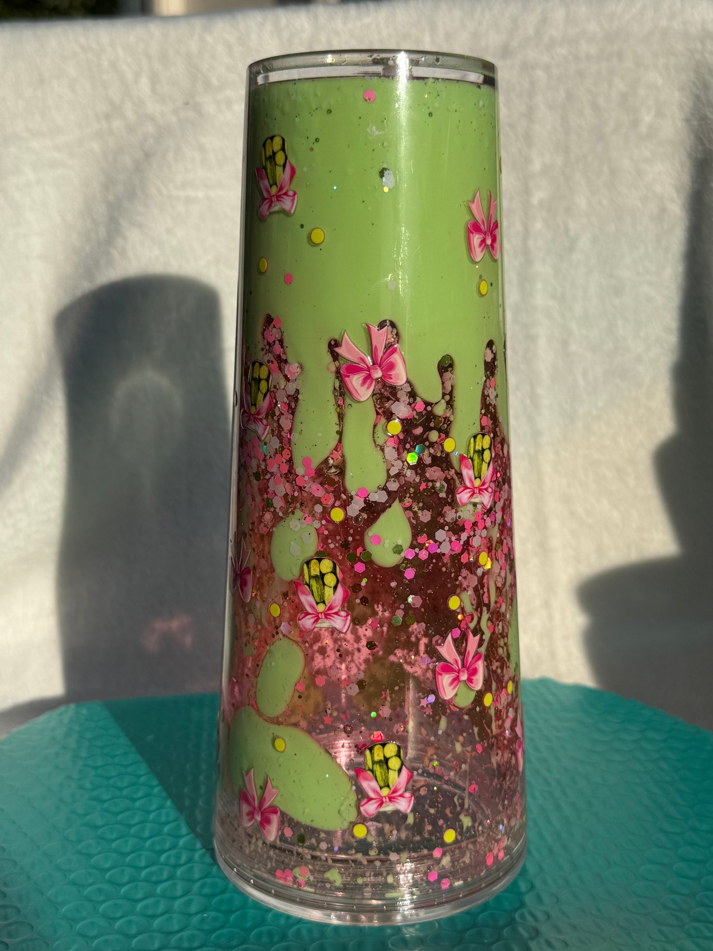 READY TO SHIP - 24oz acrylic snowglobe cup - Zero dills given - dual lava