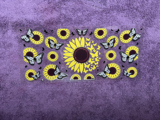 Sunflowers and butterflies