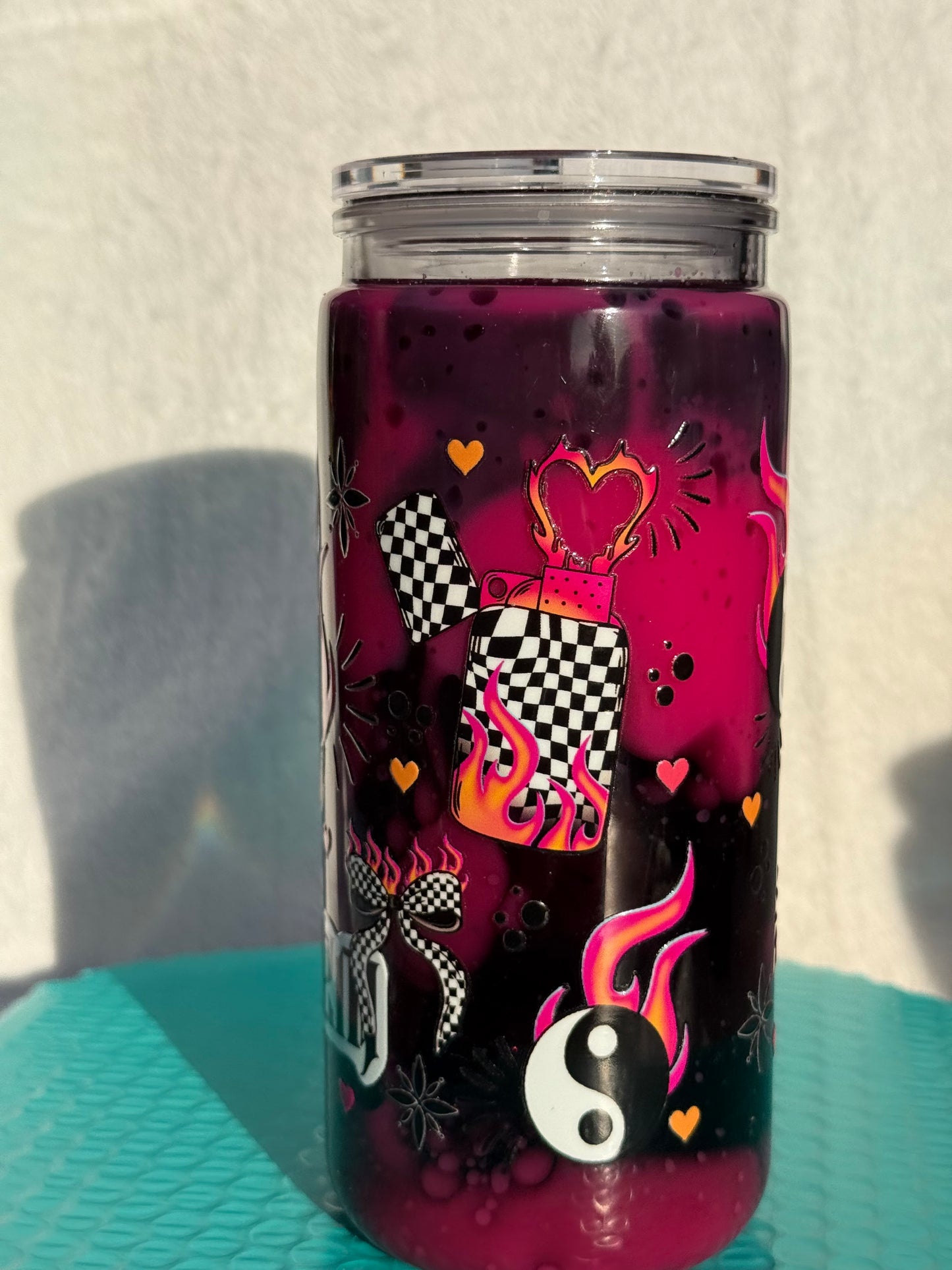 READY TO SHIP - 20oz acrylic snowglobe cup - Let them - Dual lava