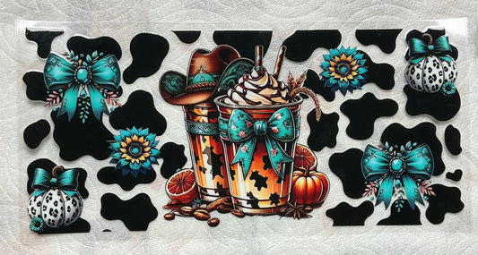 Western coffee cow print