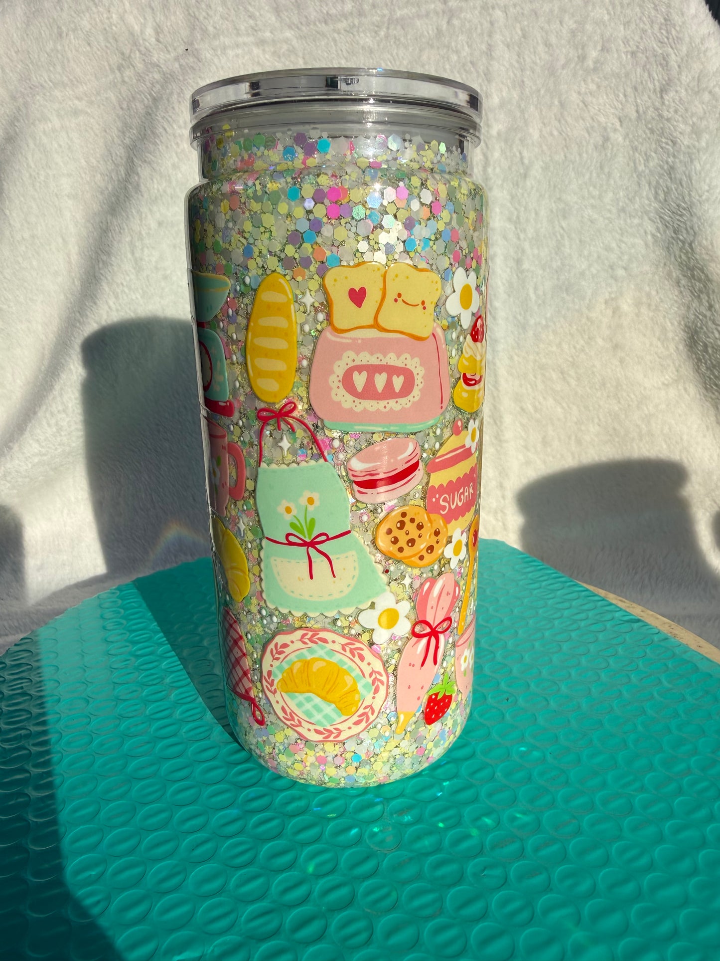 READY TO SHIP - 20oz acrylic snowglobe cup - bakery lover