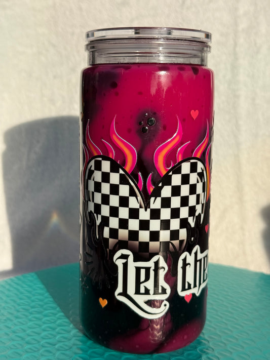 READY TO SHIP - 20oz acrylic snowglobe cup - Let them - Dual lava