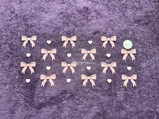 Light pink bows with hearts
