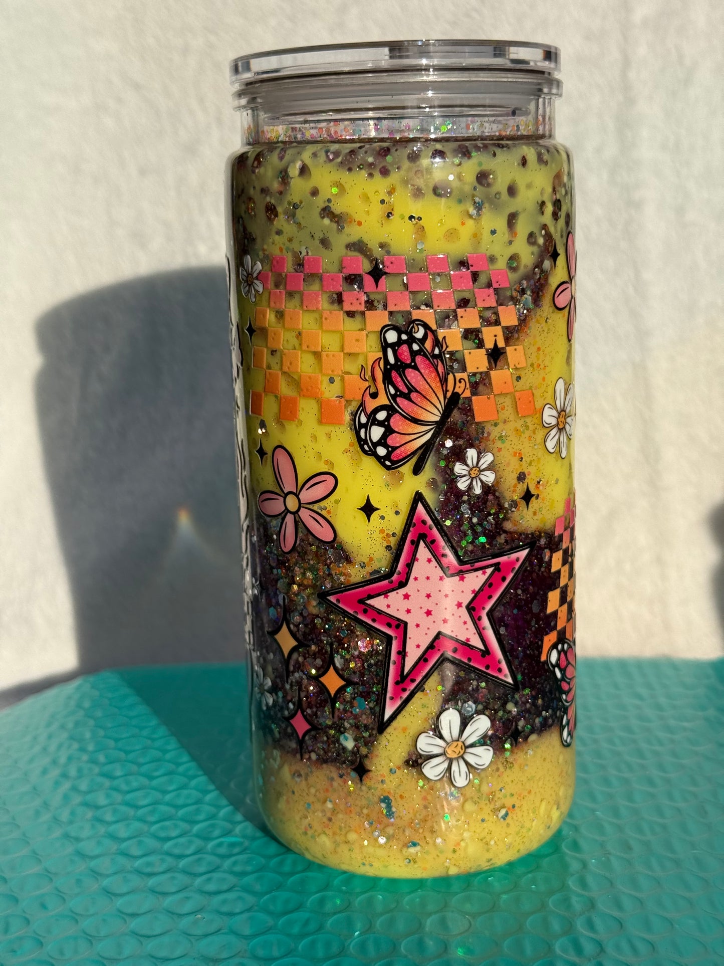 READY TO SHIP - 20oz acrylic snowglobe cup - At least my trauma made me funny - Dual lava
