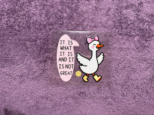 It is what it is and it’s not great goose