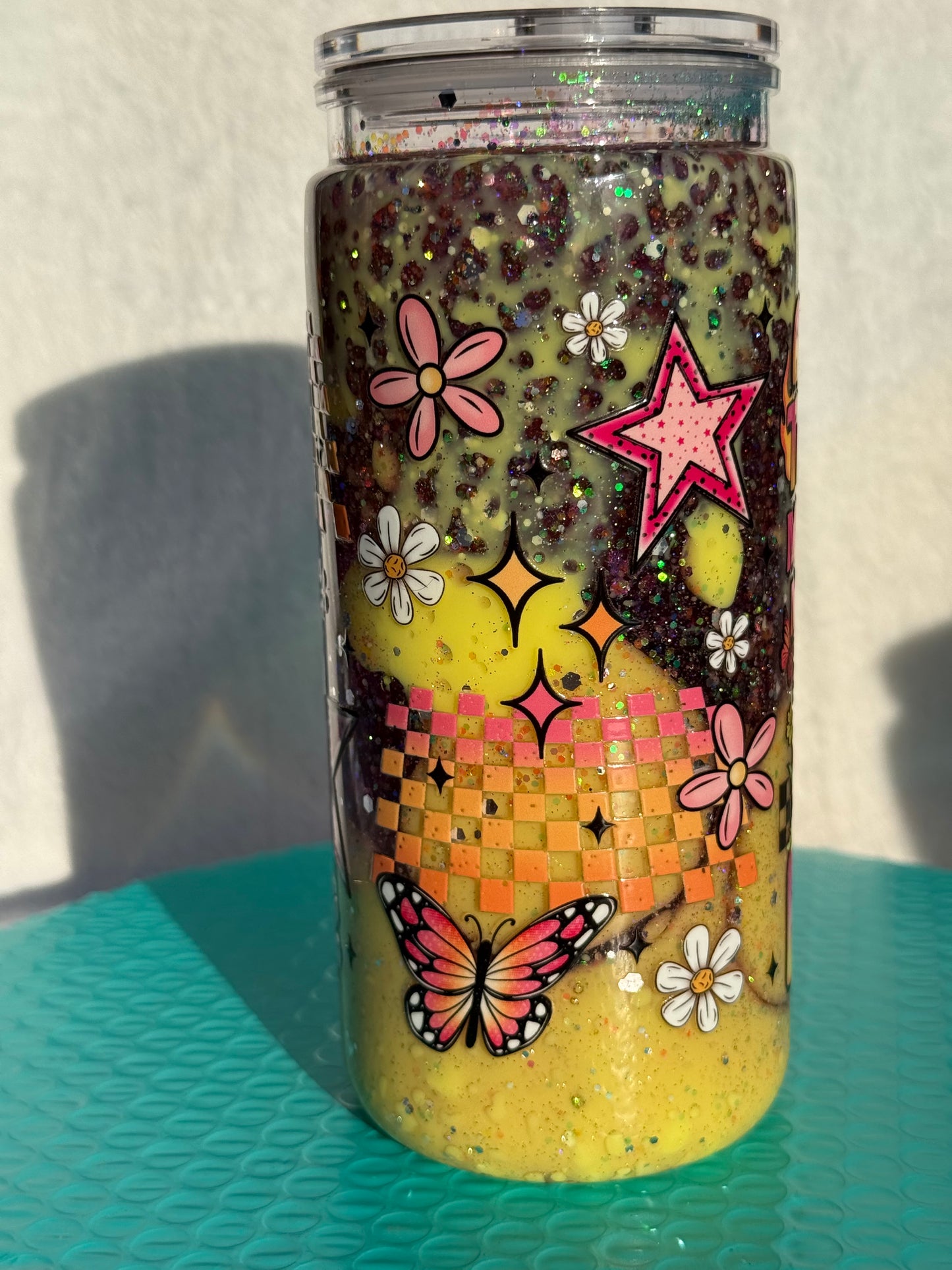 READY TO SHIP - 20oz acrylic snowglobe cup - At least my trauma made me funny - Dual lava