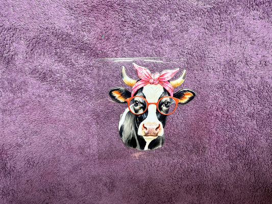 Pink bow and glasses cow