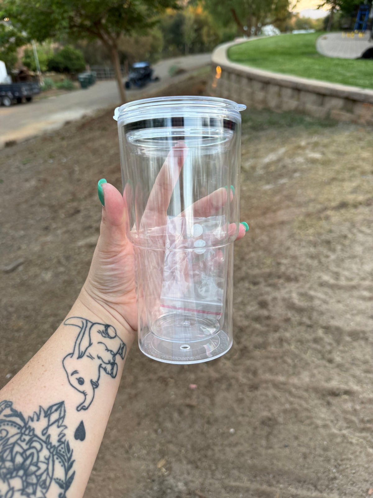 18 oz acrylic snow globe tumbler