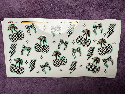 Teal cherry bows