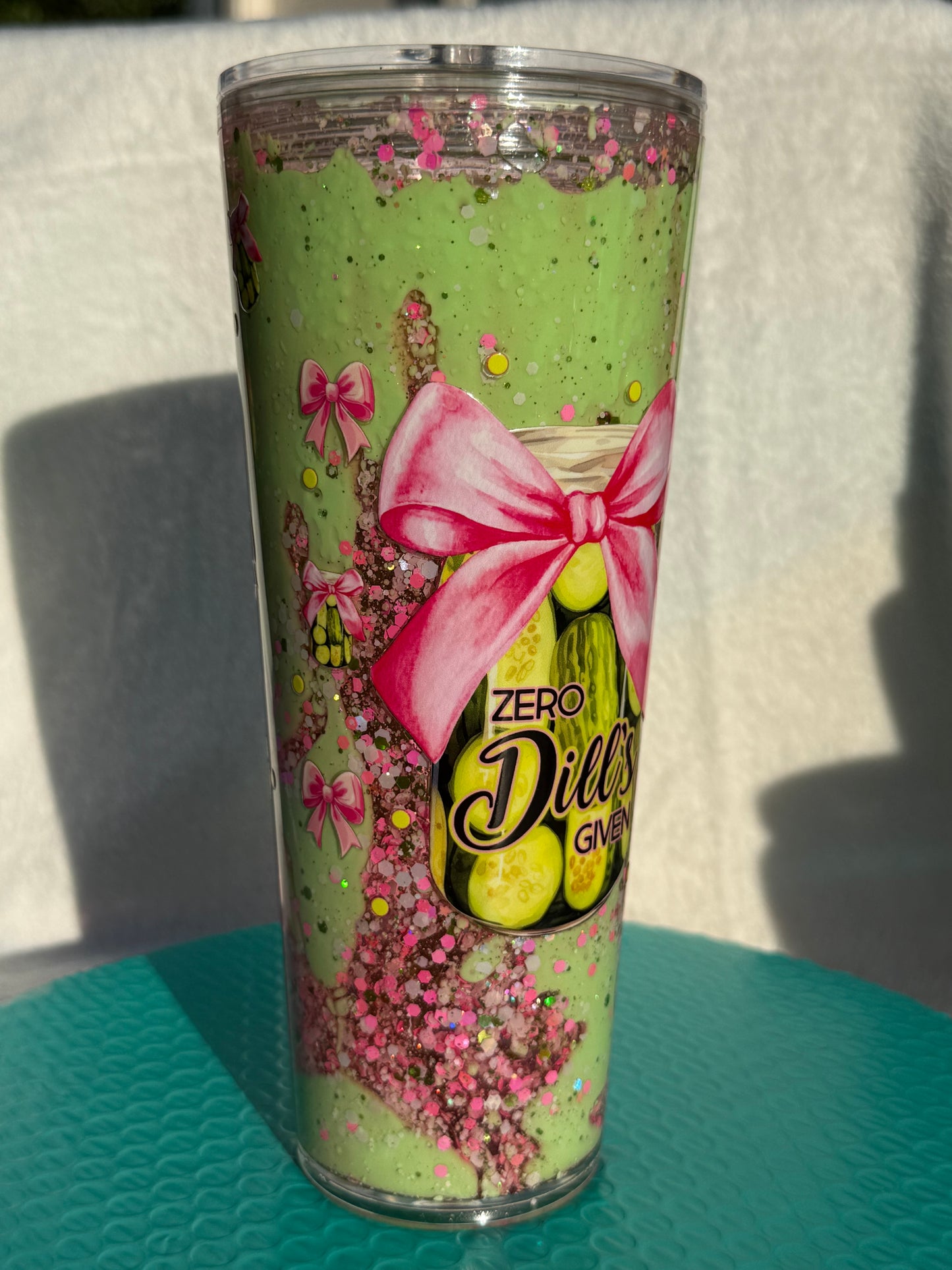 READY TO SHIP - 24oz acrylic snowglobe cup - Zero dills given - dual lava