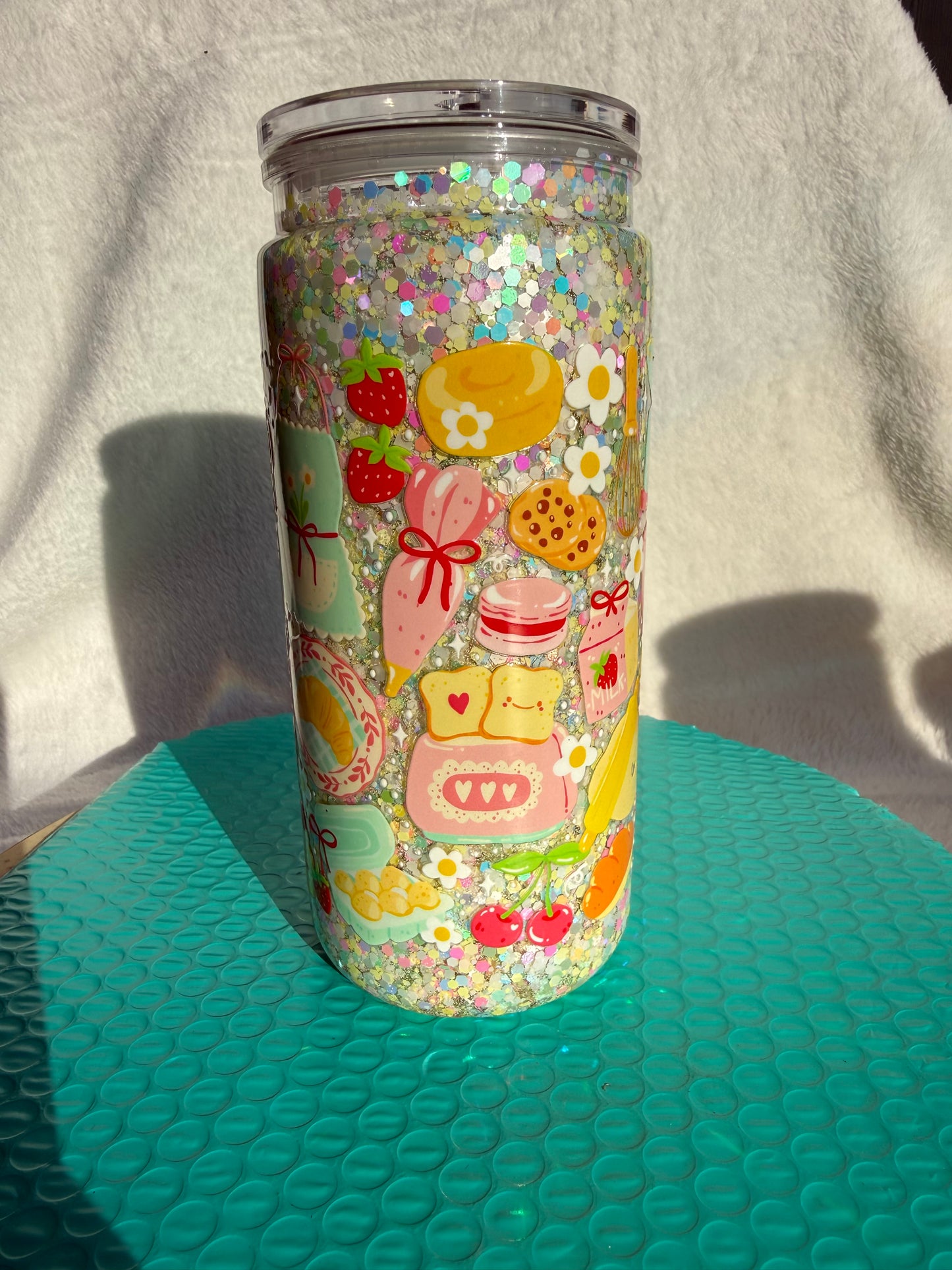 READY TO SHIP - 20oz acrylic snowglobe cup - bakery lover