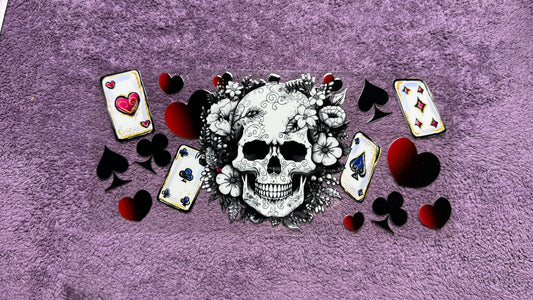 Playing card flower skull