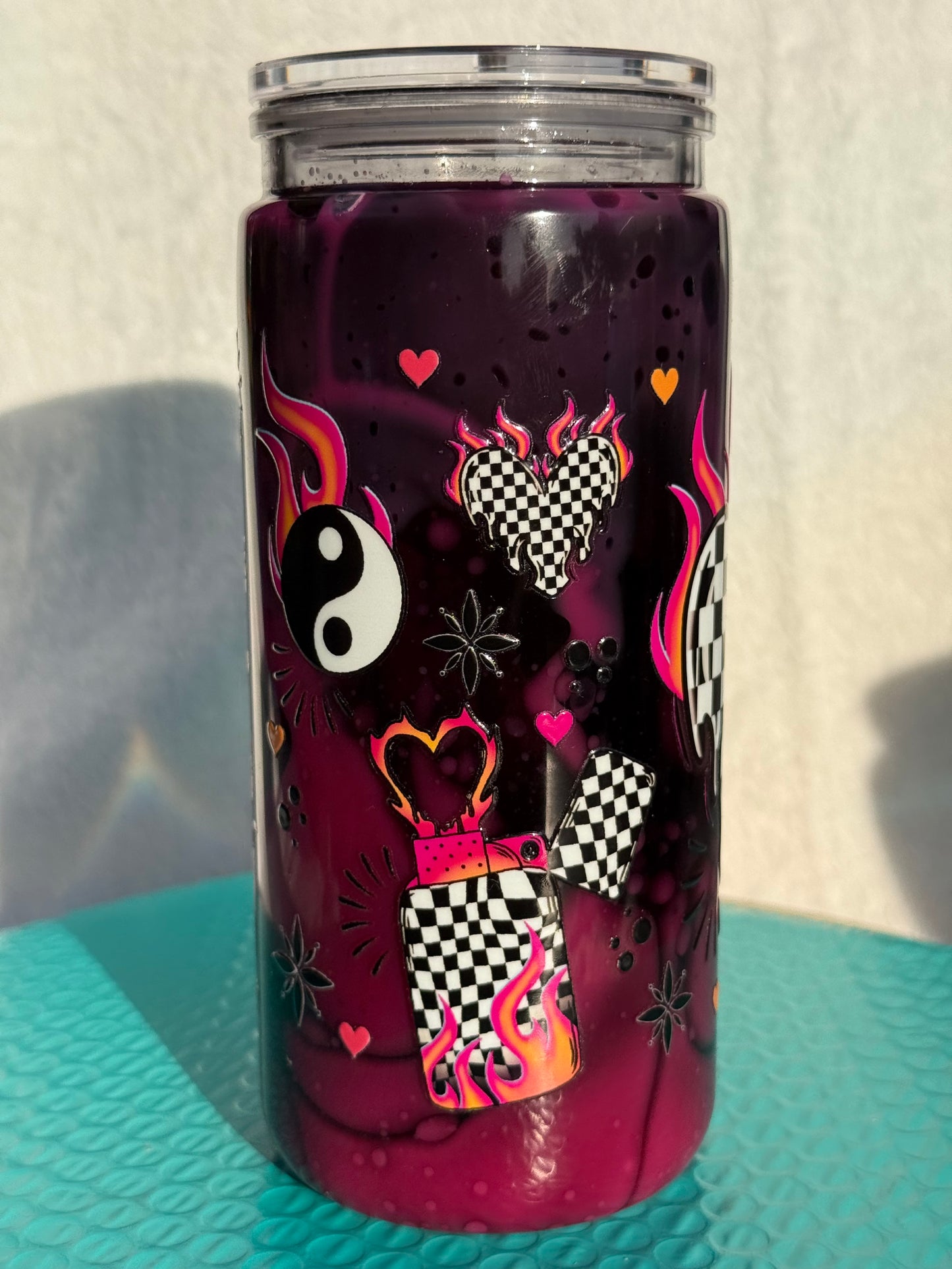 READY TO SHIP - 20oz acrylic snowglobe cup - Let them - Dual lava