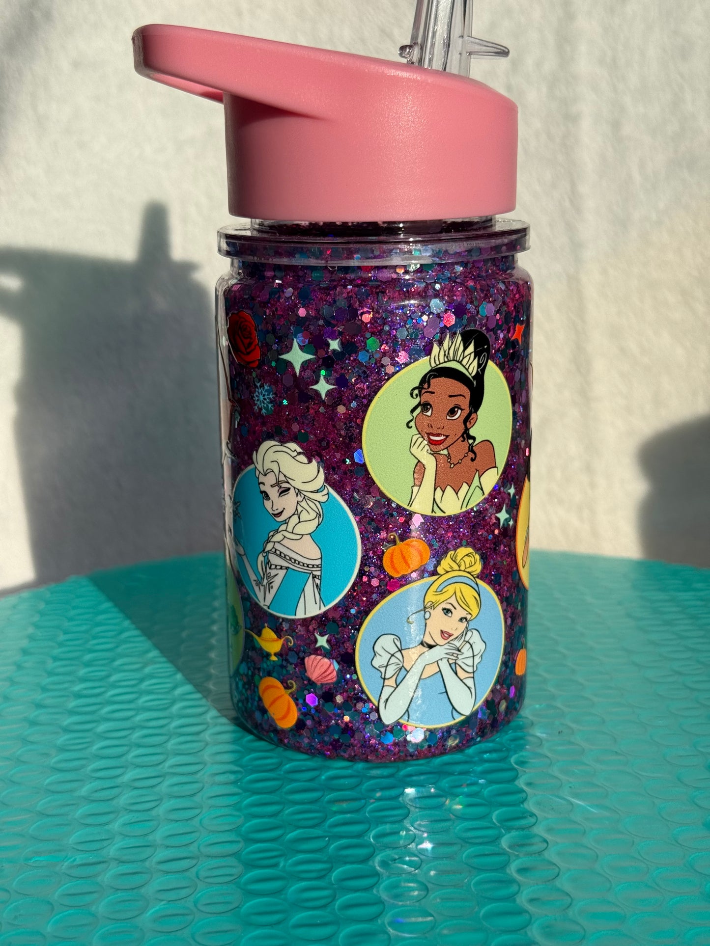 READY TO SHIP - 10oz acrylic snowglobe cup - princess