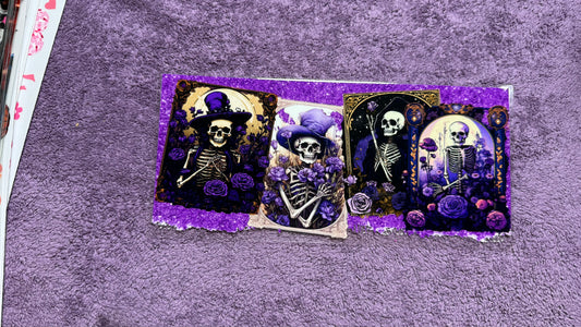 Halloween purple skulls