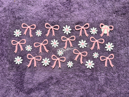 Pink bows and flowers