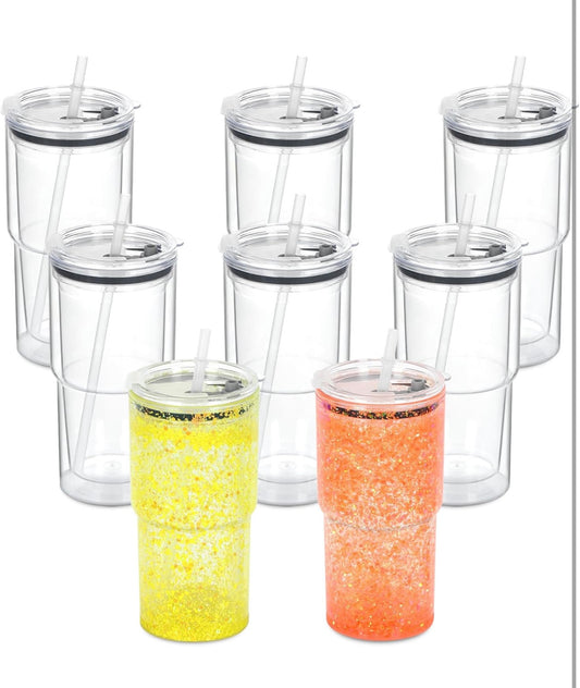 18 oz acrylic snow globe tumbler