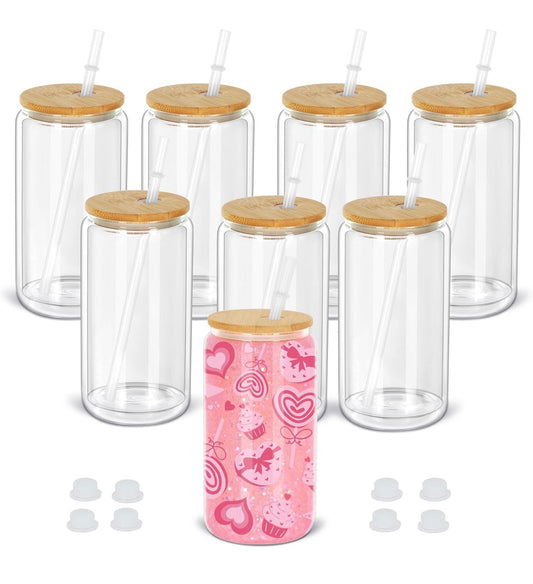 16 oz GLASS snow globe tumbler