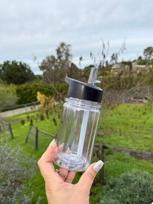 Black 10 oz kids acrylic snow globe tumbler