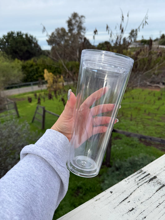 24 oz acrylic snow globe tumbler