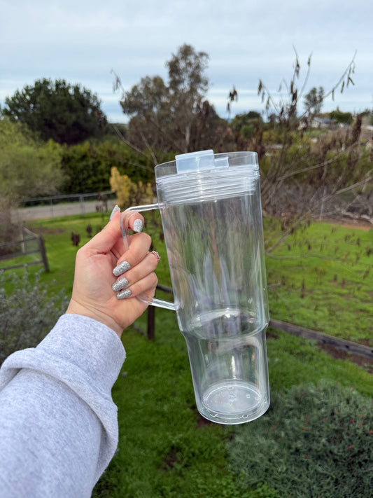 40 oz acrylic handled tumbler