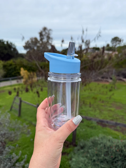 Light blue 10 oz kids acrylic snow globe tumbler