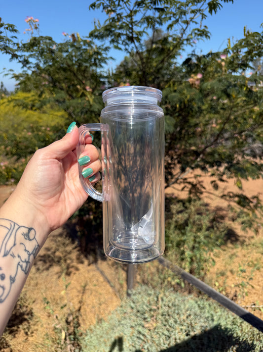20 OZ handled acrylic snow globe tumbler